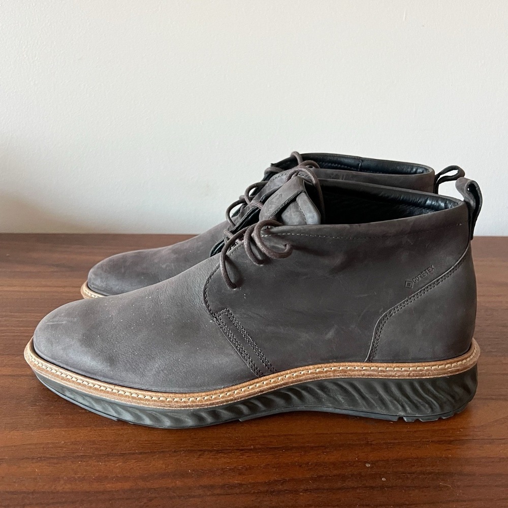 ECCO Leather Chukka Boots Brown Lace Up Casual Comfort Men's EU 44 - Picture 4 of 9